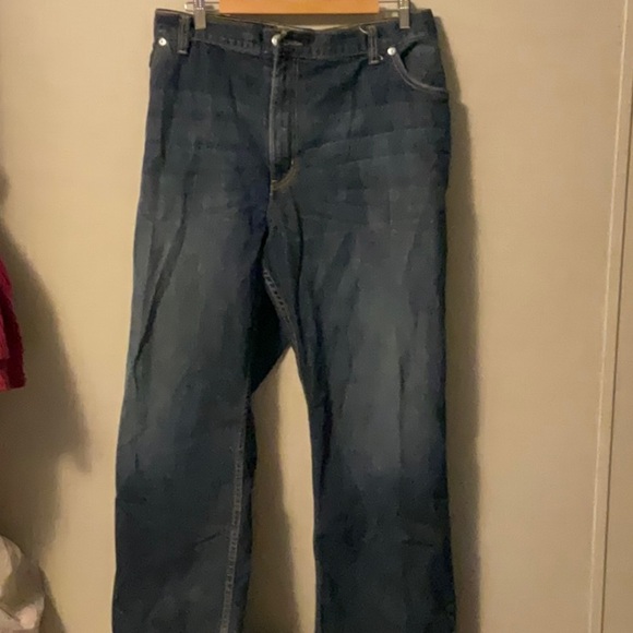 Relaxed Blue Jeans with Contrast Stitching - Picture 1 of 7